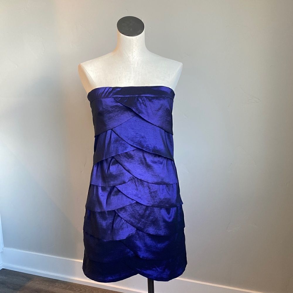 Strapless Shimmer Shift Dress